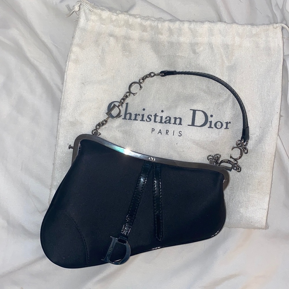 Christian Dior Mini Saddle Bag w Silver Hardware